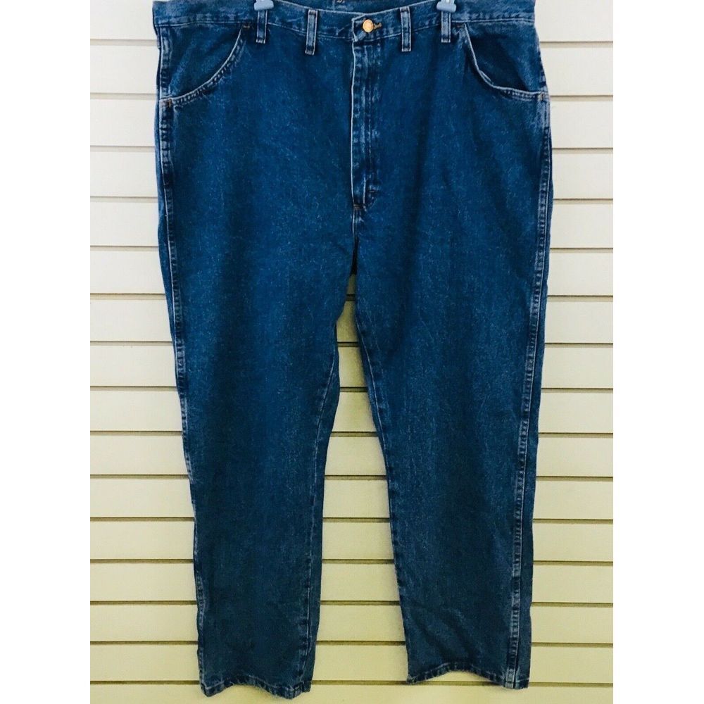 Mens 46x30 Rustler‎ Blue Jeans Regular Fit Heavyweight Denim Straight Leg Medium